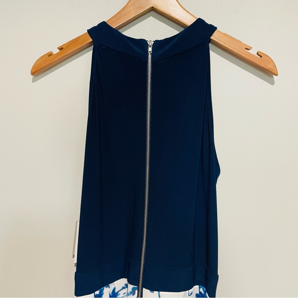 Danny & Nicole Navy Blue and White Maxi Dress - Picture 7 of 12